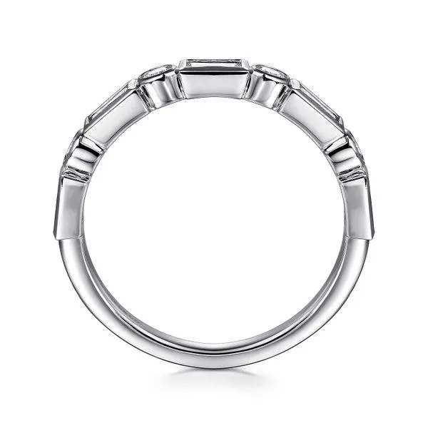 Gabriel & Co. 14 Karat White Gold Diamond Baguette Round ...