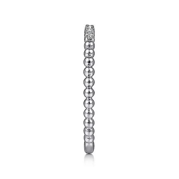 Gabriel & Co. 14 Karat White Gold Diamond Bujukan Bead Band