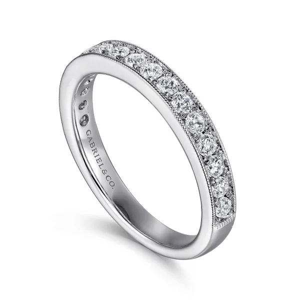 Gabriel & Co. 14 Karat White Gold Diamond Micro Pave Chan...