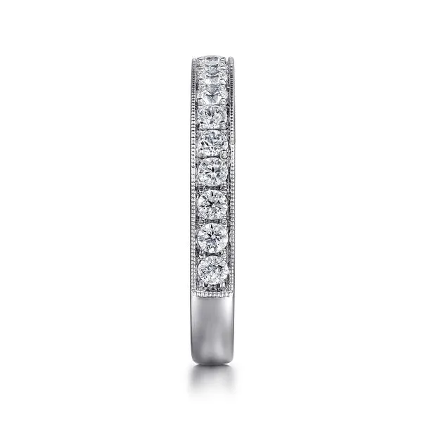Gabriel & Co. 14 Karat White Gold Diamond Micro Pave Chan...
