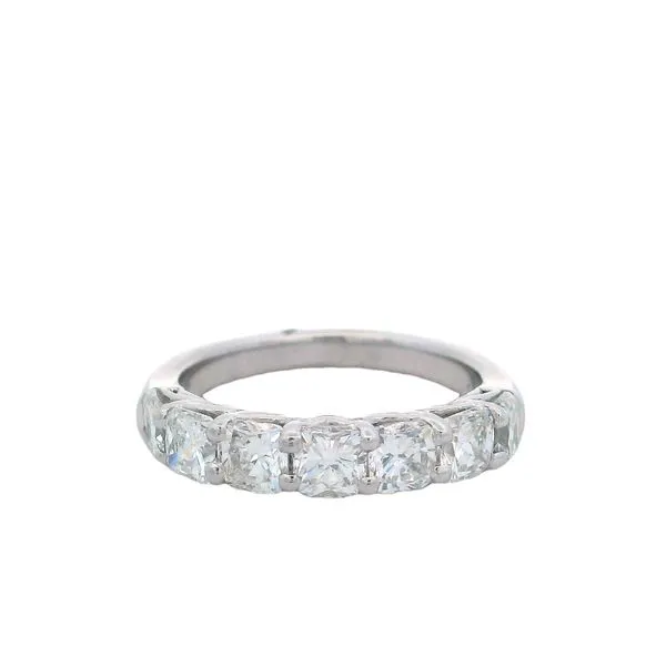 Platinum Diamond Cushion 7 Shared Prong Band Saxons Fine Jewelers Bend, OR