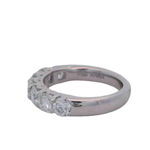 Platinum Diamond Cushion Round 7 Shared Prong Band Image 2 Saxons Fine Jewelers Bend, OR