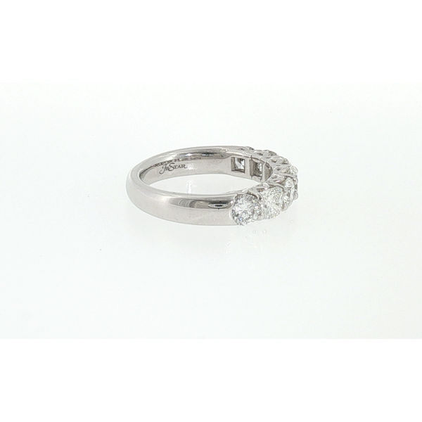 Platinum Cushion and Round Diamond Seven Stone Shared Prong Wedding Band Image 2 Saxons Fine Jewelers Bend, OR
