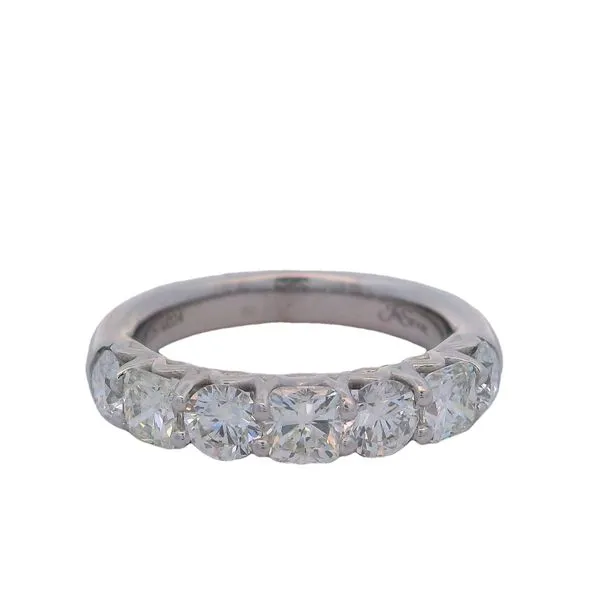 Platinum Diamond Cushion Round 7 Shared Prong Band Saxons Fine Jewelers Bend, OR