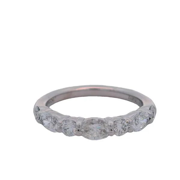 Platinum Diamond Oval Round 7 Shared Prong Band Saxons Fine Jewelers Bend, OR