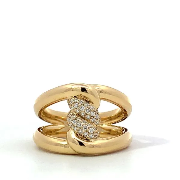 Roberto Coin. 18 Karat Yellow Gold Diamond Cialoma Ring Saxons Fine Jewelers Bend, OR