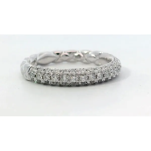 18K White Gold Diamond Pave Quilted Band Image 2 Saxons Fine Jewelers Bend, OR