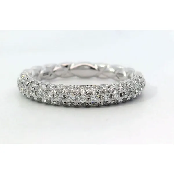 18K White Gold Diamond Pave Quilted Band Saxons Fine Jewelers Bend, OR