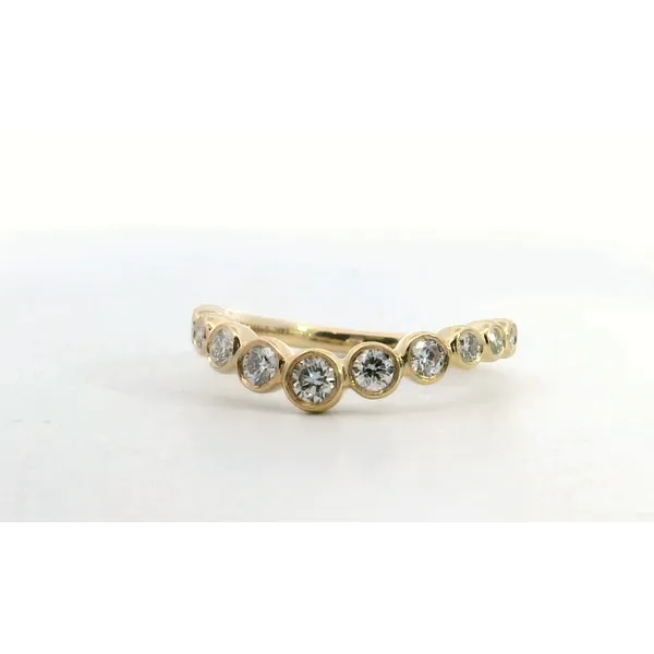 14K Yellow Gold Diamond Bezel 11 Stone Curved Band Image 2 Saxons Fine Jewelers Bend, OR