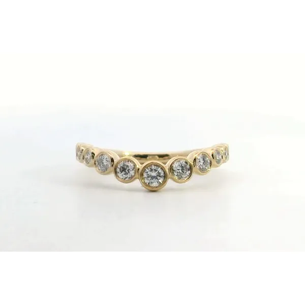 14K Yellow Gold Diamond Bezel 11 Stone Curved Band Saxons Fine Jewelers Bend, OR
