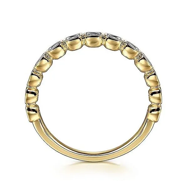 Gabriel & Co. 14 Karat Yellow Gold Diamond Bezel Set Band Image 2 Saxons Fine Jewelers Bend, OR