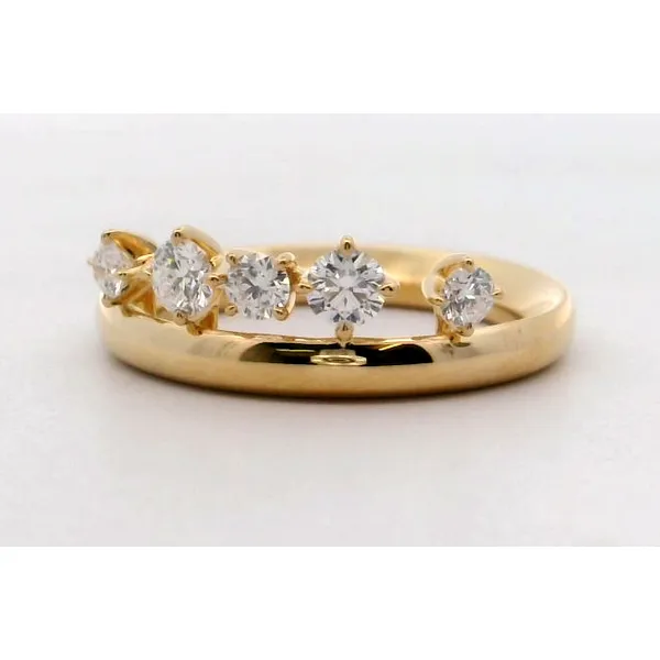 18K Yellow Gold Diamond Barre Floating Wedding Band Image 2 Saxons Fine Jewelers Bend, OR
