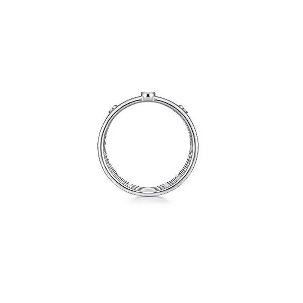 Gabriel & Co. 14 Karat White Gold Diamond Bezel Station Layered Ring Image 2 Saxons Fine Jewelers Bend, OR