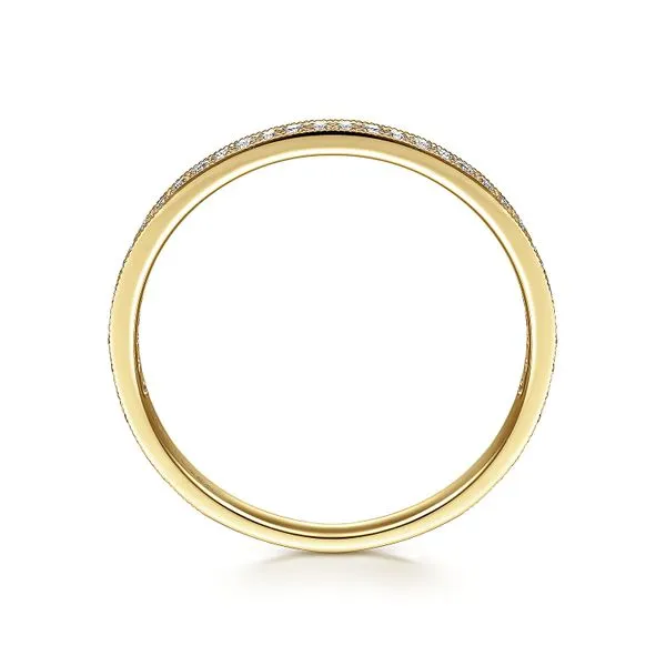 Gabriel & Co. 14 Karat Yellow Gold Diamond Pave Band Image 2 Saxons Fine Jewelers Bend, OR