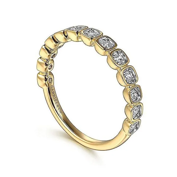 Gabriel & Co. 14 Karat Yellow Gold Diamond Bezel Set Band Image 3 Saxons Fine Jewelers Bend, OR