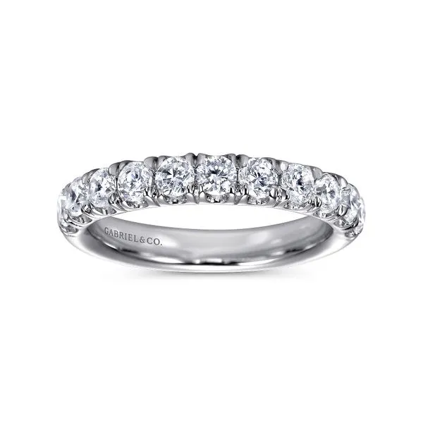 White Gold with Diamond 11 Stone French Pave Band Image 4 Saxons Fine Jewelers Bend, OR