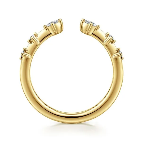 Gabriel & Co.14K YG Dia Marquise Round Station Open Band Image 2 Saxons Fine Jewelers Bend, OR