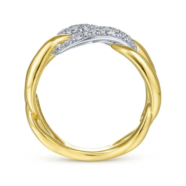 Gabriel & Co.14K YG/WG Diamond Pave Chain Link Band Image 2 Saxons Fine Jewelers Bend, OR