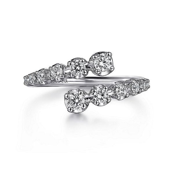 Gabriel & Co. 14 Karat White Gold Diamond Bypass Ring Saxons Fine Jewelers Bend, OR