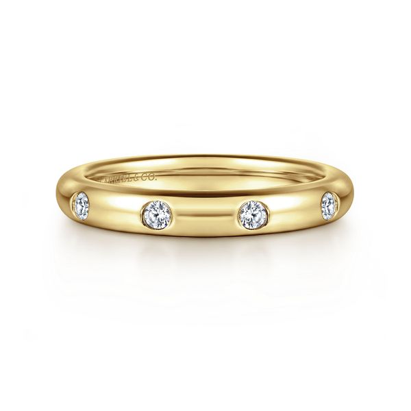 Gabriel & Co. 14K YG Diaond Flush Set Eternity Band Saxons Fine Jewelers Bend, OR