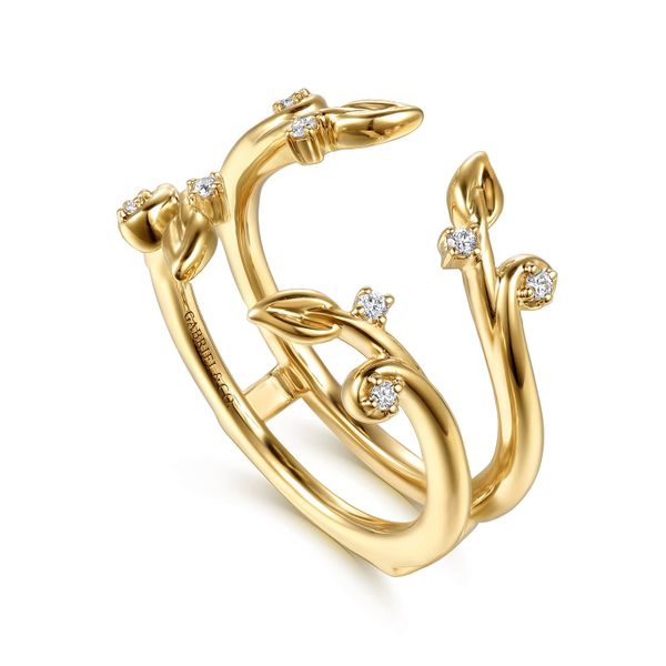 Gabriel & Co.14K Yellow Gold Prong set Diamond Ring Enhancer Image 2 Saxons Fine Jewelers Bend, OR