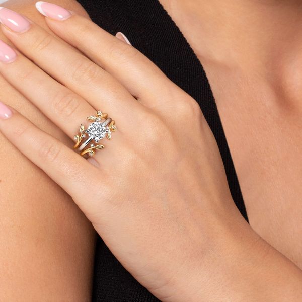 Gabriel & Co.14K Yellow Gold Prong set Diamond Ring Enhancer Image 3 Saxons Fine Jewelers Bend, OR