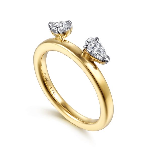 Gabriel & Co.14K Yellow Gold Pear Diamond Enhancer Size 6.5 Image 2 Saxons Fine Jewelers Bend, OR