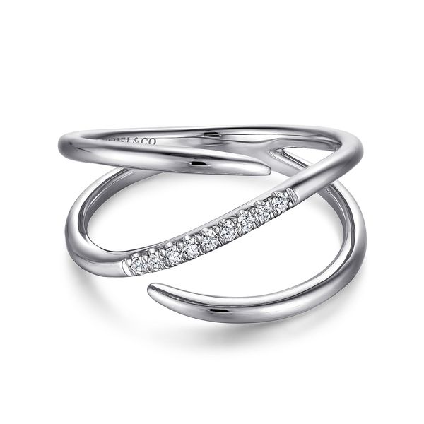14K White Gold Diamond Split Shank Wrap Ring Saxons Fine Jewelers Bend, OR