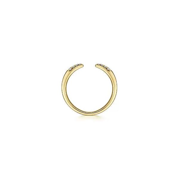 Gabriel & Co.14 Karat Yellow Gold Open Diamond Tipped Stackable Ring .06cttw Image 2 Saxons Fine Jewelers Bend, OR