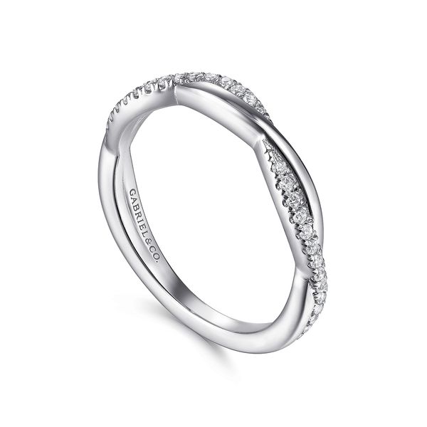 Gabriel & Co. 14K WG Diamond Twisted Band Image 3 Saxons Fine Jewelers Bend, OR