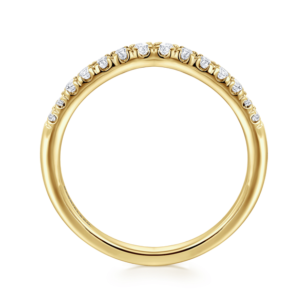 Gabriel & Co.14K YG Diamond Curved Anniversary Band Image 2 Saxons Fine Jewelers Bend, OR