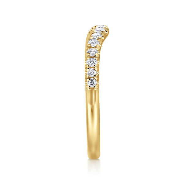 Gabriel & Co.14K YG Diamond Curved Anniversary Band Image 4 Saxons Fine Jewelers Bend, OR