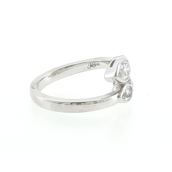 Platinum Pear Shape Diamond Bezel Set Bypass Band Ring Image 2 Saxons Fine Jewelers Bend, OR