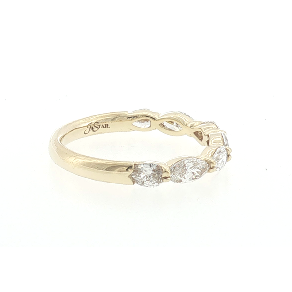18K Yellow Gold Marquise and Pear Diamond Seven Stone Shared Prong Wedding Band Image 2 Saxons Fine Jewelers Bend, OR