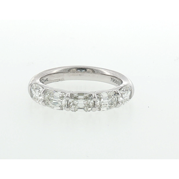 Platinum Vintage Cut Diamond Five Stone Shared Prong Wedding Band Saxons Fine Jewelers Bend, OR