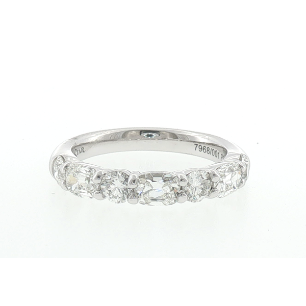 Platinum Vintage Cut Round Diamond Shared Prong Wedding Band Saxons Fine Jewelers Bend, OR