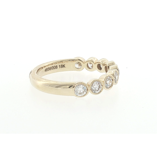 18K Yellow Gold Round Diamond Nine Stone Bezel Set Wedding Band Image 2 Saxons Fine Jewelers Bend, OR