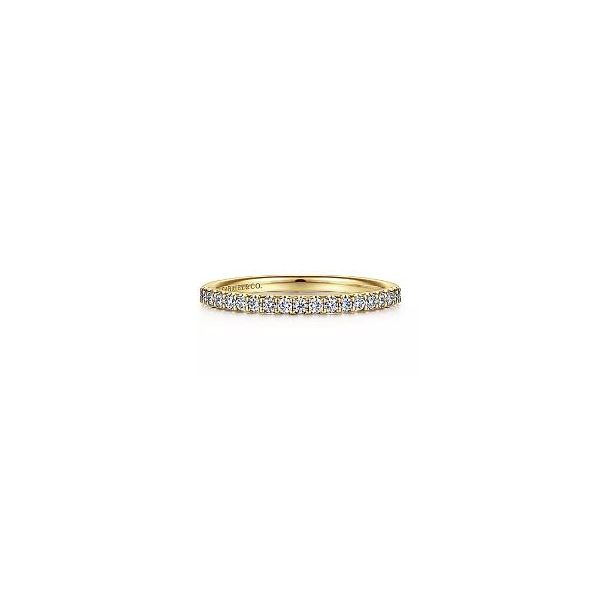Gabriel & Co. 14 Karat Yellow Gold Classic Diamond Band Saxons Fine Jewelers Bend, OR