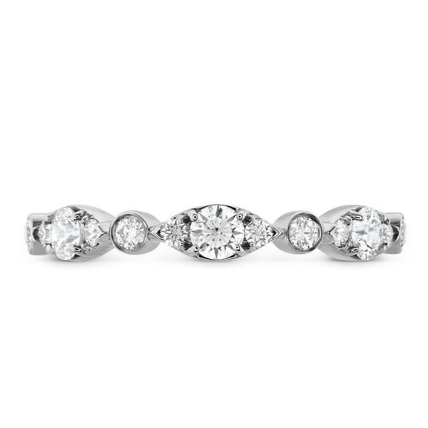 Hearts on Fire. 18 Karat White Gold Diamond Bezel Regal Band Saxons Fine Jewelers Bend, OR