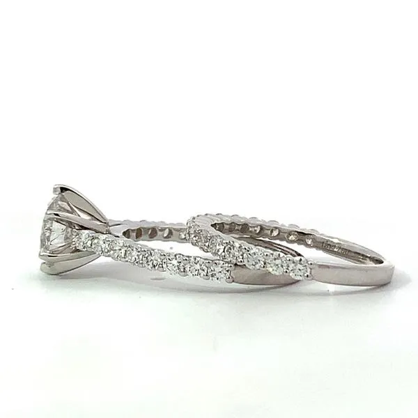 18 Karat White Gold Round Diamond 6 Prong Wedding Set Image 2 Saxons Fine Jewelers Bend, OR