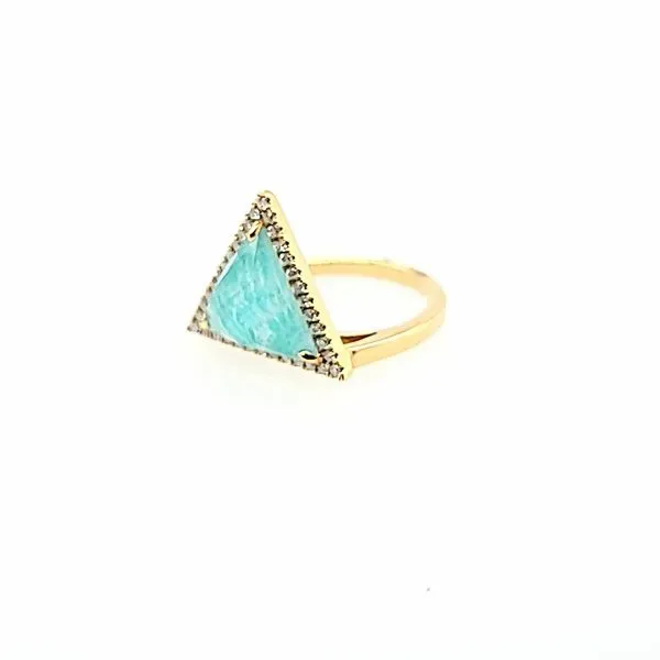 Yellow Gold Amazonite Diamond Ring Saxons Fine Jewelers Bend, OR