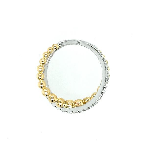 14K White-Yellow Gold Bujukan Diamond and Metal Bead Criss Cross Ring (0.39ct) Image 3 Saxons Fine Jewelers Bend, OR