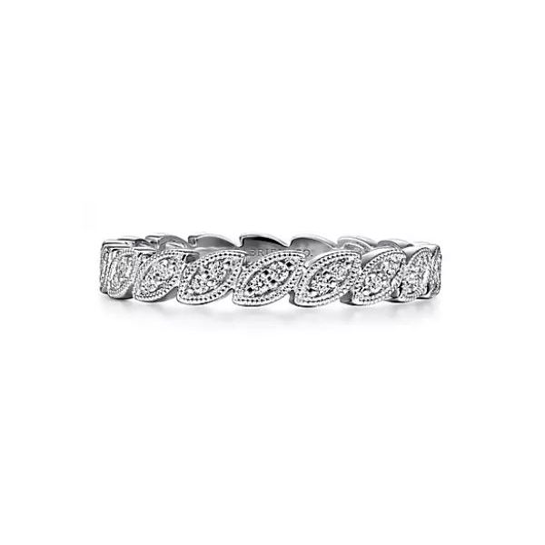 Gabriel & Co. White Gold Scalloped Marquise Stackable Diamond Band Saxons Fine Jewelers Bend, OR