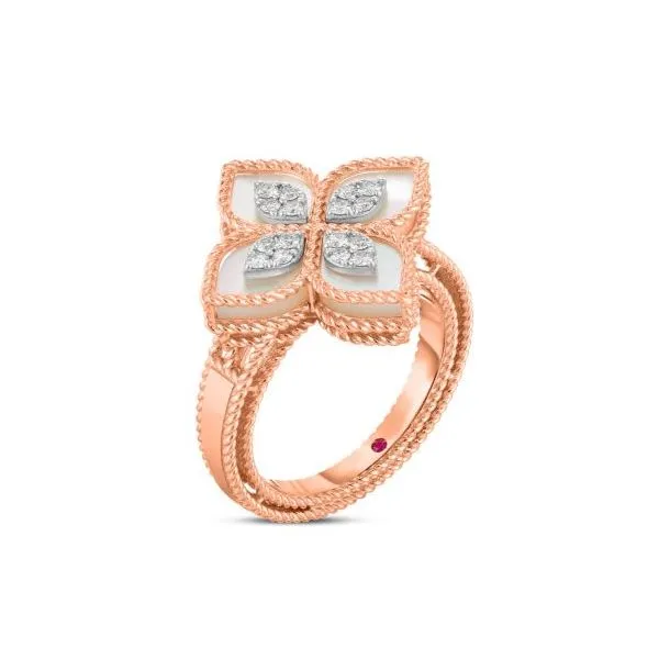 Roberto Coin. Rose Gold Diamond Princess Flower Ring Image 2 Saxons Fine Jewelers Bend, OR