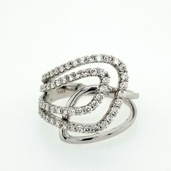 White Gold and Diamond Swirl Ring Saxons Fine Jewelers Bend, OR