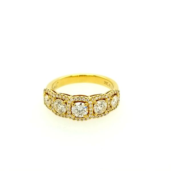 Yellow Gold with Diamond Halo Band Saxons Fine Jewelers Bend, OR