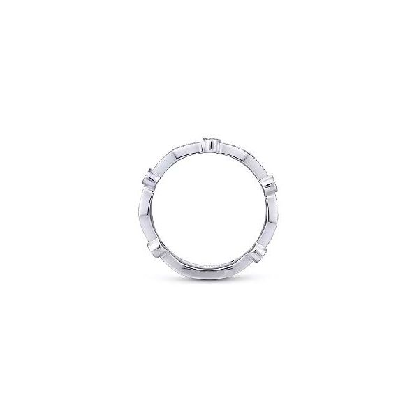 Gabriel & Co. 14 Karat Angular Shape Station Stackable Diamond Ring Image 2 Saxons Fine Jewelers Bend, OR