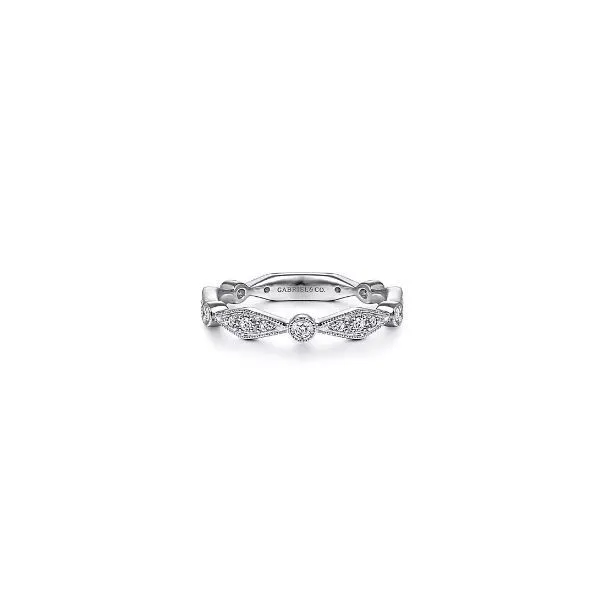 Gabriel & Co. 14 Karat Angular Shape Station Stackable Diamond Ring Saxons Fine Jewelers Bend, OR