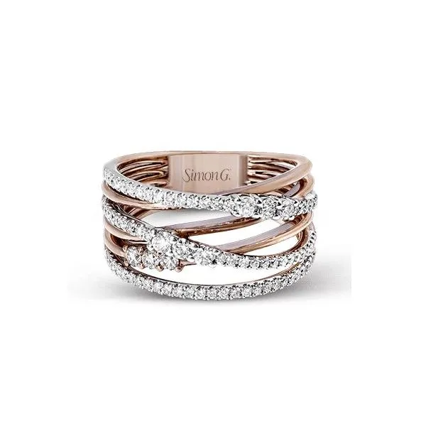 Simon G. 18 Karat White Gold/Rose Gold Diamond Wrap Band Saxons Fine Jewelers Bend, OR