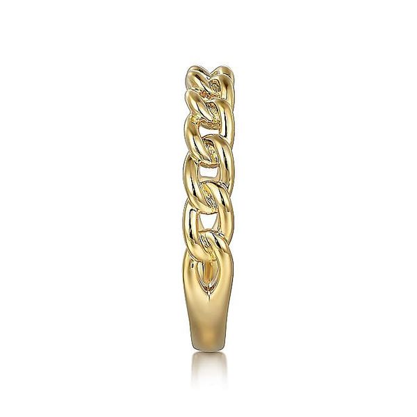 Gabriel & Co. 14 Karat Yellow Gold Cuban Link Stackable Band Image 4 Saxons Fine Jewelers Bend, OR
